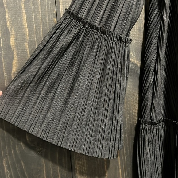 Free People Can’t Help It Mini Dress XS Black Oversized Flared Polyester Boho - Picture 3 of 12